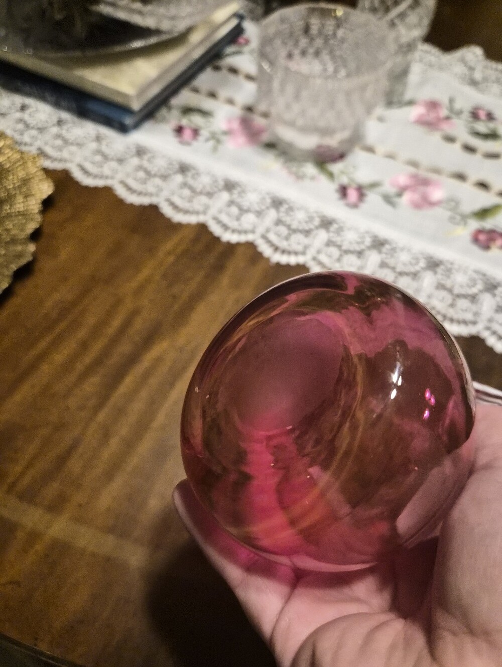 Fenton Tulip Cranberry Glass Swirl Jack In The Pulpit Vase - Picture 4 of 7